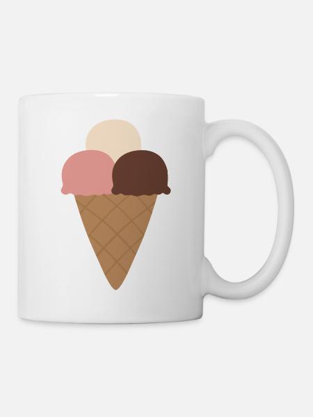 Triple Scoop Cream Cone - Tasse - Weiß