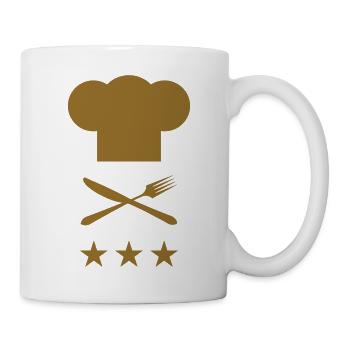 Koch – Küche – Koch - Tasse - Weiß - Rechts