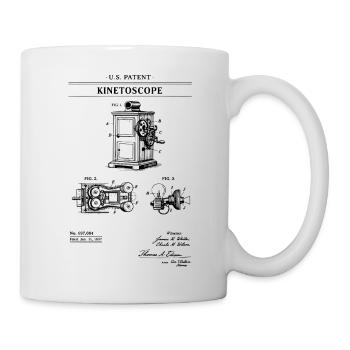 Invention du kinétoscope Impression du brevet cinématographique de 1902 - Mug blanc - blanc - Droite