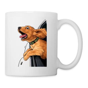 Road Trip Dog – Wind in the Fur - Mug - white - Right