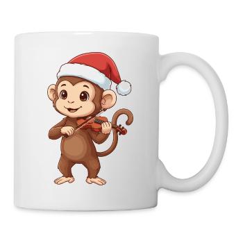 Le singe de Noël jouant de l’art du violon - Mug blanc - blanc - Droite