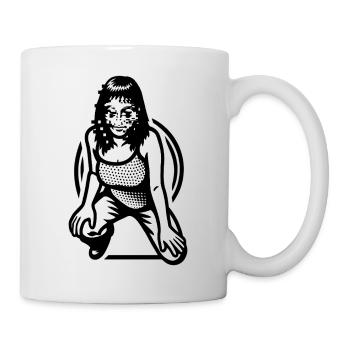 HACKER GIRL - black & white - Mug - white - Right