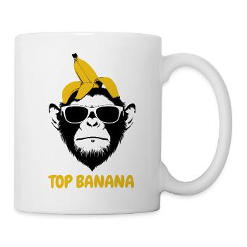 Top Banana - Affe mit Bananenhut - Tasse - Weiß - Rechts