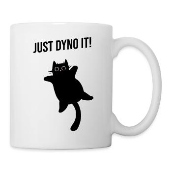 Katze klettert dynamisch Kletterroute Dyno boulder - Tasse - Weiß - Rechts