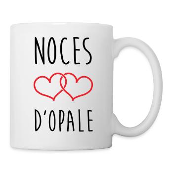 noces d'opale 21 ans d'amour - Mug blanc - blanc - Droite