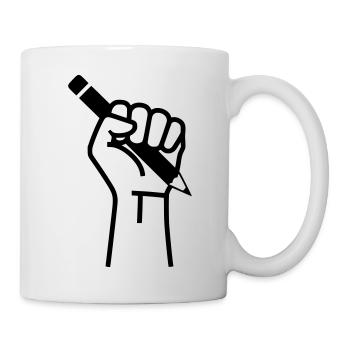 Hand Holding Pen Election Press - Mug - white - Right