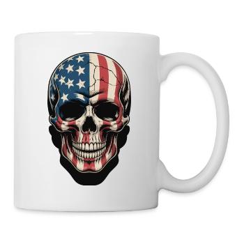 USA Totenkopf - Design du Crâne Patriote - Mug blanc - blanc - Droite
