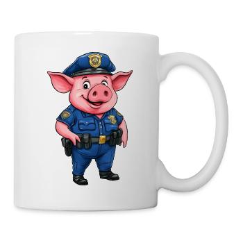 Police des Cochons / Policière Cochon - Mug blanc - blanc - Droite