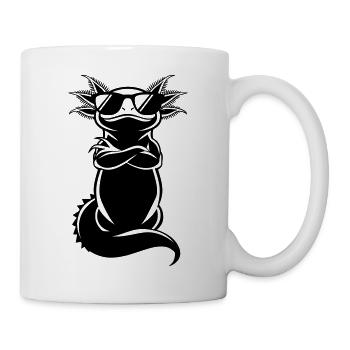 Cool Axolotl – Attitude de patron lunettes de soleil - Mug blanc - blanc - Droite