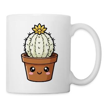 Kawaii Cactus with Yellow Flower - Mug - white - Right