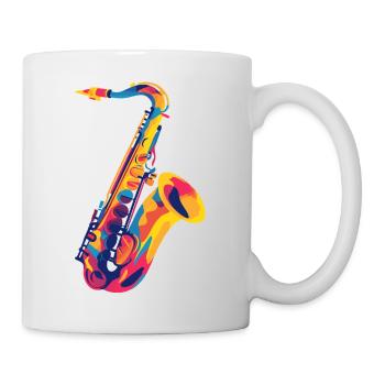 FarbSax PopsArt - Tasse - Weiß - Rechts
