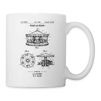 Carousel Vintage Patent Blueprint T-Shirt - Mug - white - Right