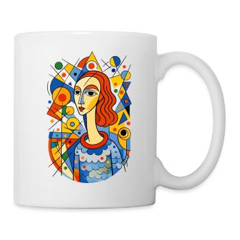 Abstract Women Portrait with Shapes and Colors - Mug - white - Right