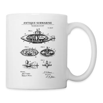 Antique Submarine blueprint patent - Mug - white - Right