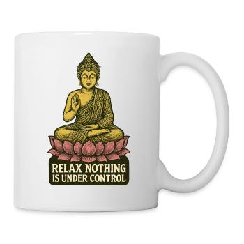 Buddha Lotus Zen Entspannungszitat - Tasse - Weiß - Rechts