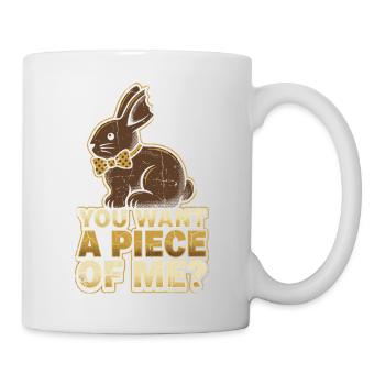 Lapin avec nœud papillon – Tu veux un morceau de moi - Mug blanc - blanc - Droite