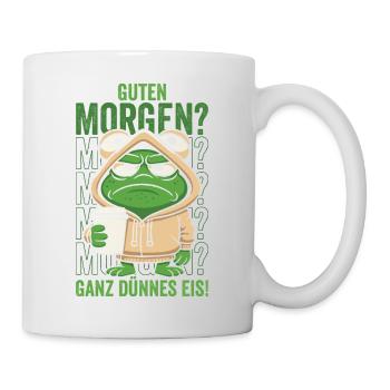 Morning frog in hoodie with coffee mug - Mug - white - Right