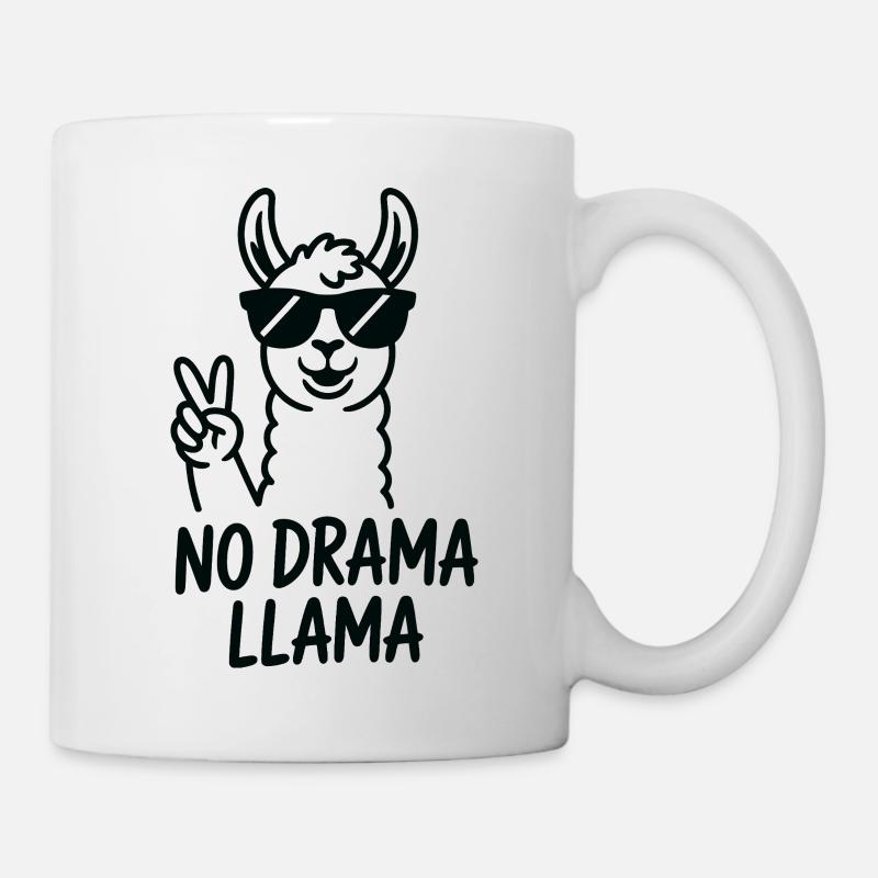 No Drama Llama Peace Sign - Mug - white