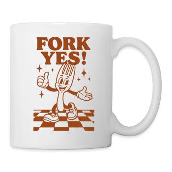 Gabel ja! | Küchenhumor Wortspiel - Mug blanc - blanc - Droite