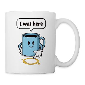 Coffee Stain Humor Gift Office Colleagues - Mug - white - Right