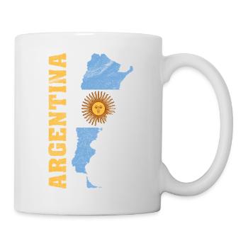 Argentina Map Flag Vintage Design - Tasse - Weiß - Rechts