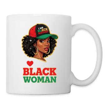 I Am Black Geschichte: Black Woman Pride - Tasse - Weiß - Rechts