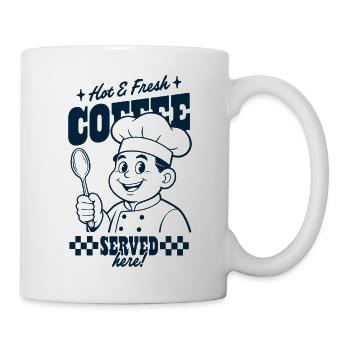 Kaffee Chef Serviert Hier - Tasse - Weiß - Rechts