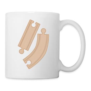 Holzkurven Puzzle Muster Schienen - Tasse - Weiß - Rechts