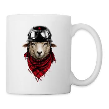 Piloten-Schaf im Bomberlook - Tasse - Weiß - Rechts