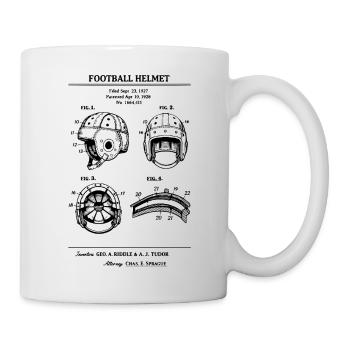 Brevet du plan du casque de football - Mug blanc - blanc - Droite