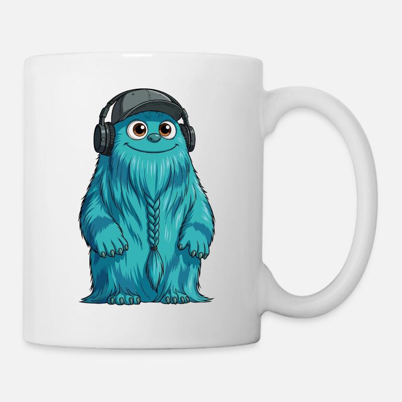 DJ Fluffo mit Zopf vorne - Fluffonster Design - Tasse - Weiß