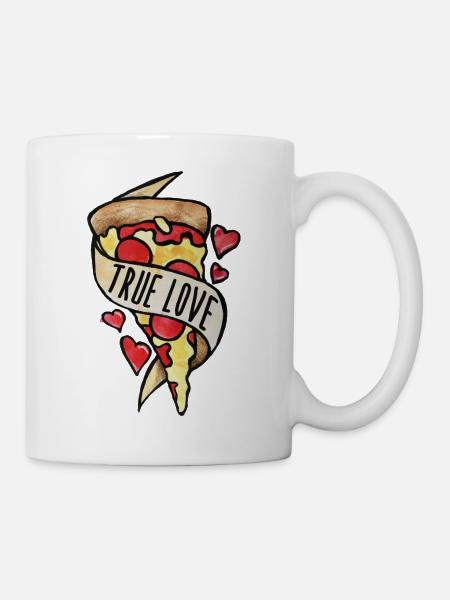 Pizza Slice Wahre Liebe - Tasse - Weiß