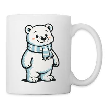 Polar bear with scarf - Mug - white - Right