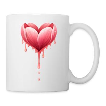 Herz aus Tulpenblüten Illustration - Tasse - Weiß - Rechts