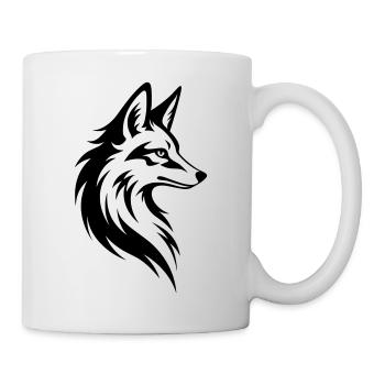 Style de tatouage minimaliste Fox Head - Mug blanc - blanc - Droite