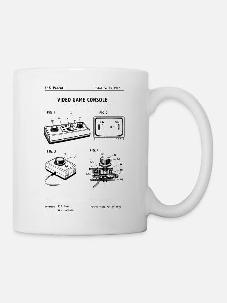 Retro-Spielkonsolen-Blueprint-Patent - Tasse - Weiß