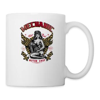 Mechanische Motorwerkstatt - Tasse - Weiß - Rechts