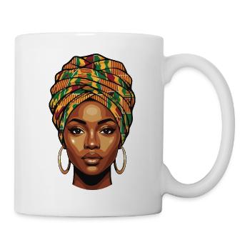 African Head Wrap Portrait - Mug - white - Right