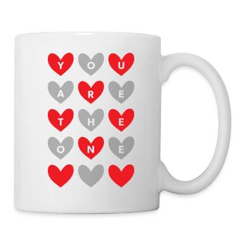 You Are The One Romantic Heart Pattern Graphic - Tasse - Weiß - Rechts