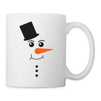 Snowman Face With Black Top Hat Winter Art - Mug - white - Right