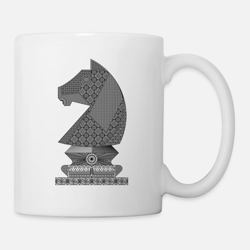 Springerschachfigur: Detaillierte Vektorgrafik - Tasse - Weiß