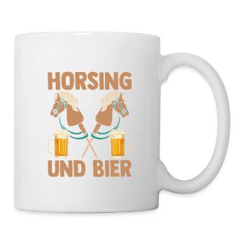 Bier Pferd Hobby Horsing - Tasse - Weiß - Rechts