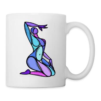 Abstrakte blaue Frau-Silhouette - Tasse - Weiß - Rechts
