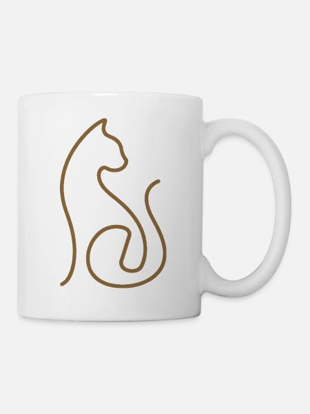 Art de lignes pour chats Design des chats - Mug blanc - blanc