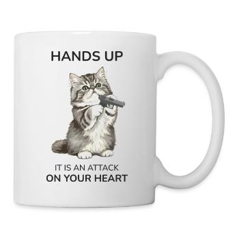 Les mains en l’air, c’est une attaque contre ton cœur - Mug blanc - blanc - Droite