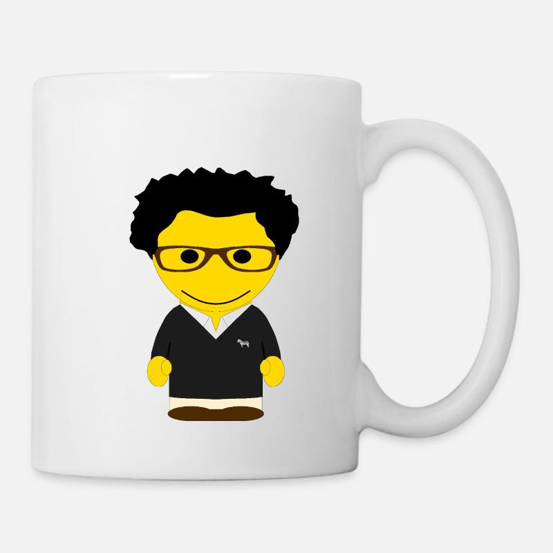 GEEKLEY avatar lunettes pull col V noir - Mug blanc - blanc