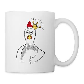 Huhn mit Krone - Tasse - Weiß - Rechts