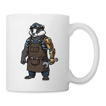Blaireau Mécanicien Steampunk Bras Bionique - Mug blanc - blanc - Droite