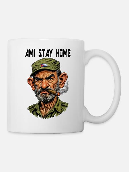 Kubanischer Veteran mit Zigarre - Tasse - Weiß