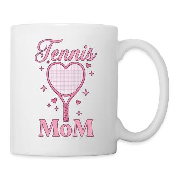 Tennis Mama Herz Racquet Design - Tasse - Weiß - Rechts